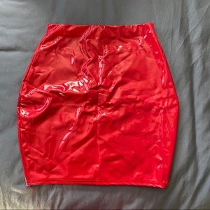 Red Latex Skirt